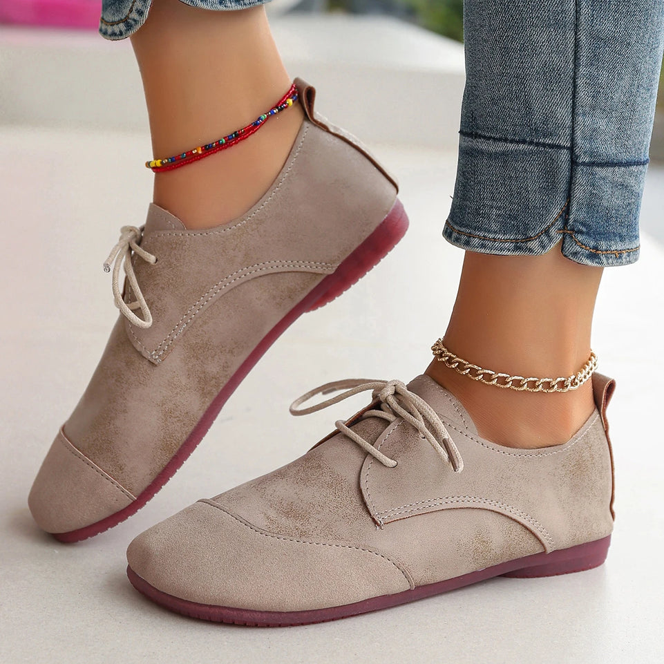 Woman Flats Shoes Loafers Fashion Casual Sports Sneakers Trend Brand Women's Fashion Dress Shoes New Lace Up Femme Zapatos