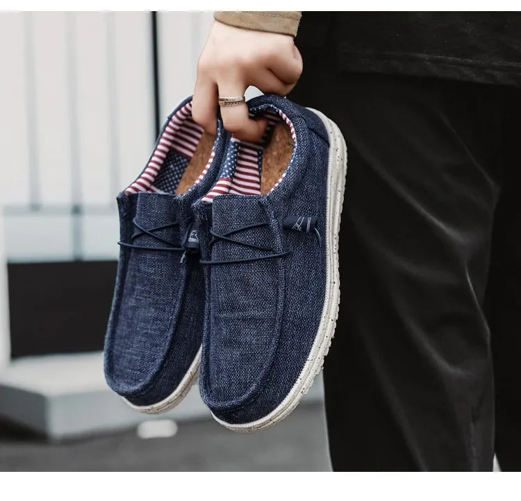 Men 2024 New Leisure Sneakers Spring Summer Breathable Lightweight Outdoor Canvas Shoes Large Size Men's Shoes Walking Loafers
