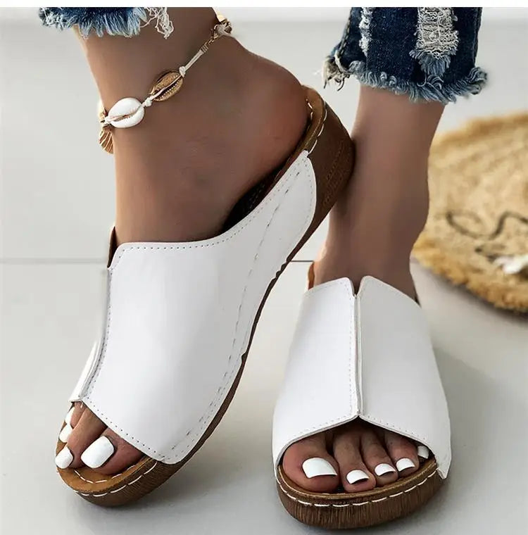 Women Shoes Sandals Summer Party Walking Shoes Slip On Sandals Ladies Wedge Shoes Woman Casual Female Footwear Slippers Woman