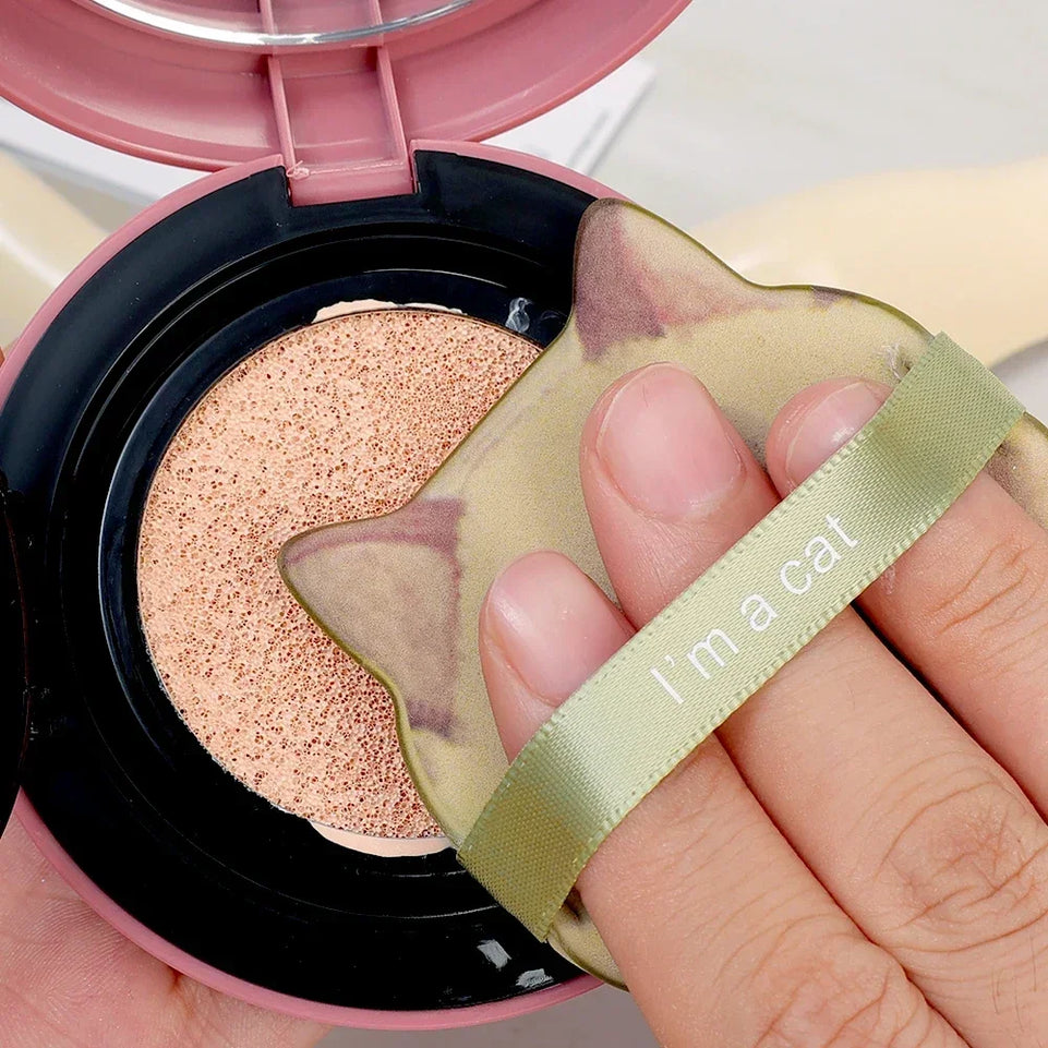 10PCS Cute Cat Makeup Puff Foundation Cosmetic Puff Smooth Powder Concealer Beauty Dry and Wet Dual-use Powder Puff Makeup Tool