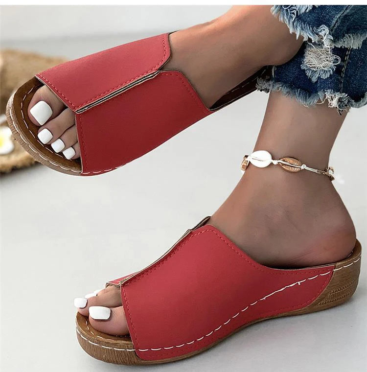 Women Shoes Sandals Summer Party Walking Shoes Slip On Sandals Ladies Wedge Shoes Woman Casual Female Footwear Slippers Woman