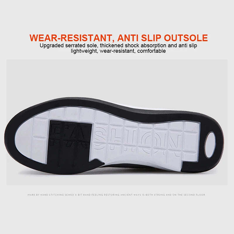 Leather Men Shoes Sneaker Trend Sports Running Breathable Men‘s Sneakers Non-slip Footwear Shoe for Male Walking Autumn