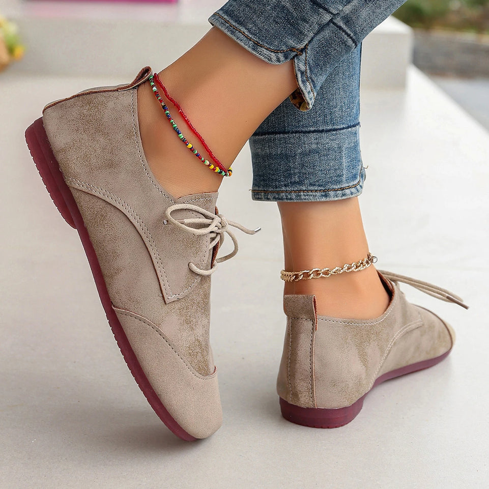 Woman Flats Shoes Loafers Fashion Casual Sports Sneakers Trend Brand Women's Fashion Dress Shoes New Lace Up Femme Zapatos