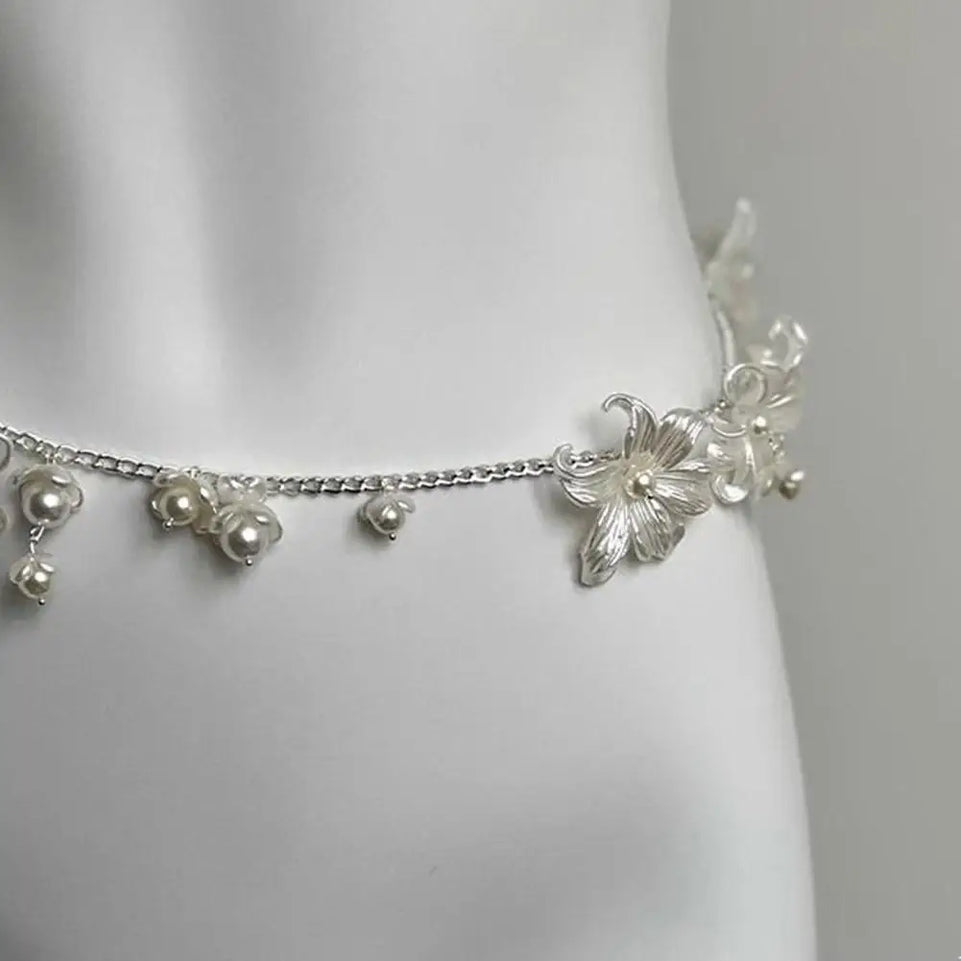 Fashion Y2K Retro Multilayer Pearl Waist Chain Belt For Women - Stylish Body Jewelry Accessories For Party & Casual Wear