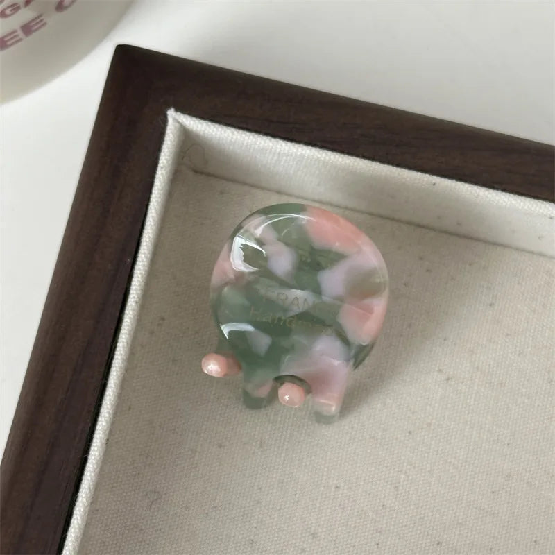 Woman Mini Exquisite Version Gold Label Acetate Small Hair Claws Barrettes Lady Trendy Side Clips Girls Cute Hair Accessories