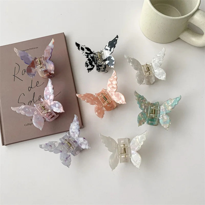 New Vintage Acetate Hair Claw Clip Sweet Butterfly Hair Clip Hairpin Barrettes Trendy Hair Accessories Barrettes for Women Girls