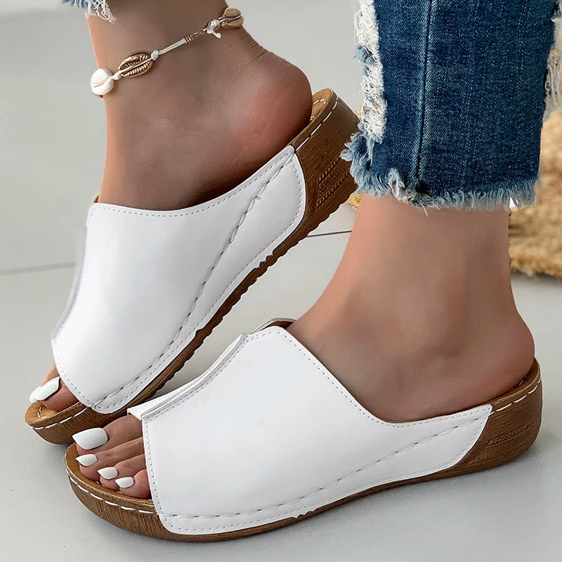 Women Shoes Sandals Summer Party Walking Shoes Slip On Sandals Ladies Wedge Shoes Woman Casual Female Footwear Slippers Woman