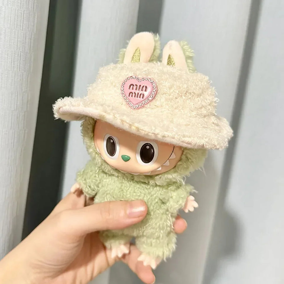For Labubu V1 V2 Idol Cute Doll Clothes Fashion Sweater Outfit Accessories Sitting Party Pink White