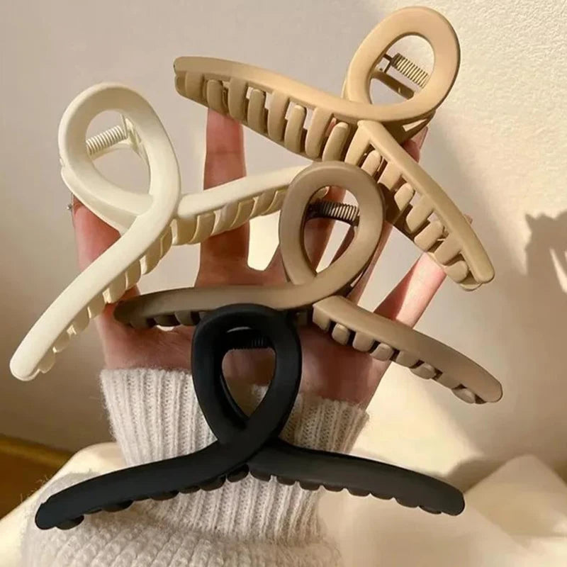 2/4Pcs Women Hair Claw Clip Cross Matte Hairpin Fashion Hairgrips Large Hair Claw Crab Clips Girls Korean Hair Accessories