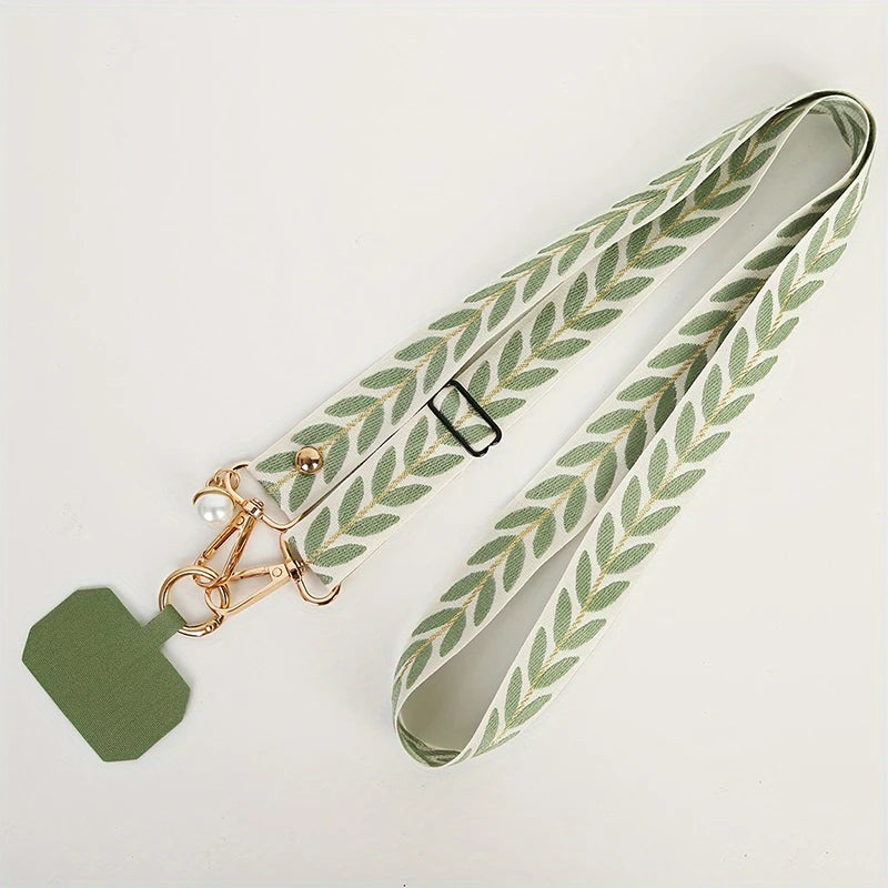 Universal Adjustable Mobile Phone Lanyard for Women Crossbody Single Shoulder Neck Strap Pearl Pendant Hanging Anti Loss Rope