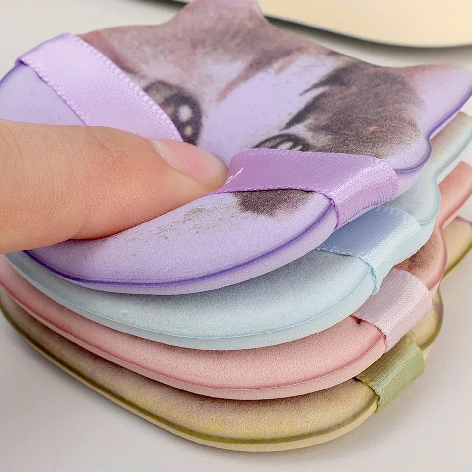 10PCS Cute Cat Makeup Puff Foundation Cosmetic Puff Smooth Powder Concealer Beauty Dry and Wet Dual-use Powder Puff Makeup Tool
