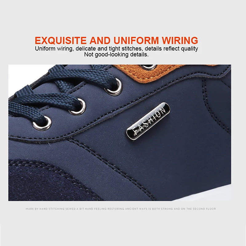 Leather Men Shoes Sneaker Trend Sports Running Breathable Men‘s Sneakers Non-slip Footwear Shoe for Male Walking Autumn