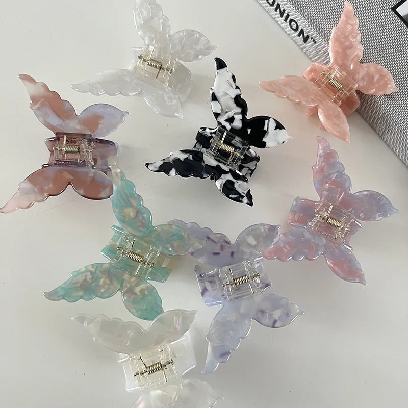 New Vintage Acetate Hair Claw Clip Sweet Butterfly Hair Clip Hairpin Barrettes Trendy Hair Accessories Barrettes for Women Girls