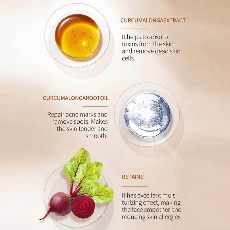 Turmeric Whitening Face Cream Wrinkle Removal Lighten Fine Lines Makes Skin Look More Youthful Birghten Moisturize Facial Care