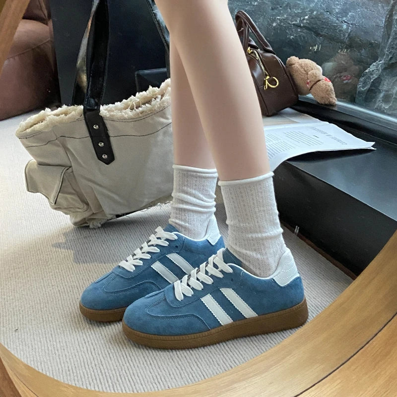 Women Tennis Sneakers Flats Ladies Fashion Mixed Colors Lace-up Vulcanized Shoes Spring Autumn Woman Outdoor Trainers Footwear