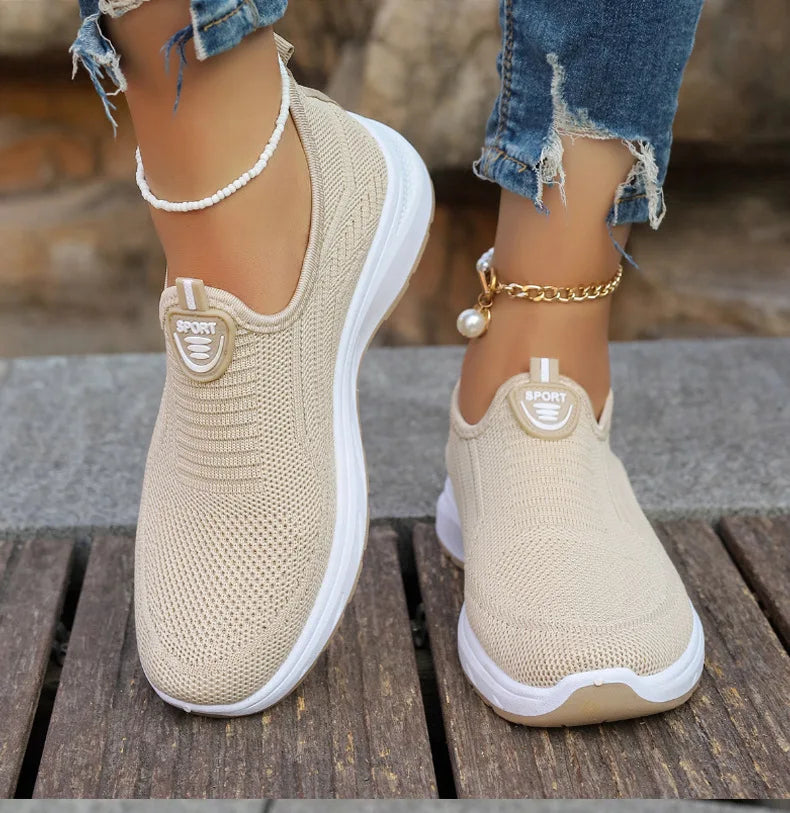 Women's Sneaker Loafers Tennis Femimino Ladies Slip On Breathable Sports Shoes Designer Barefoot Shoes Ballet Flats
