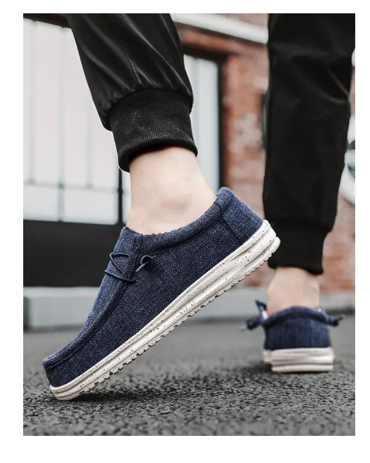 Men 2024 New Leisure Sneakers Spring Summer Breathable Lightweight Outdoor Canvas Shoes Large Size Men's Shoes Walking Loafers