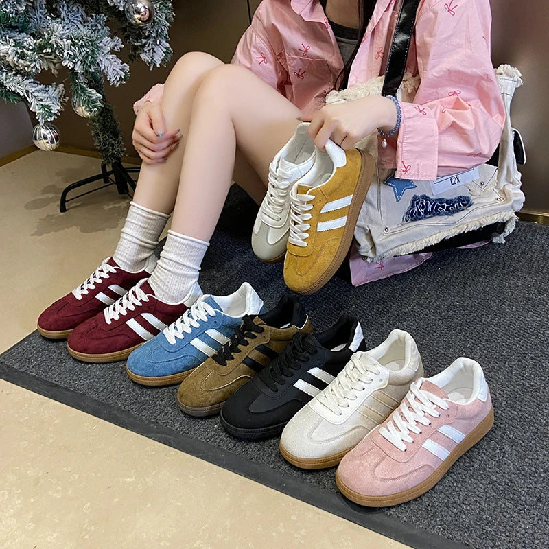 Women Tennis Sneakers Flats Ladies Fashion Mixed Colors Lace-up Vulcanized Shoes Spring Autumn Woman Outdoor Trainers Footwear
