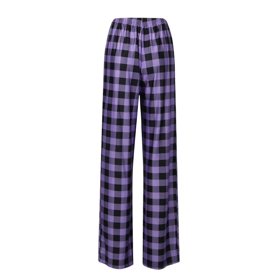 Women Pants Plaid Cotton Loose Ladies Pajama Pants Pyjama Trousers Men Sleep Bottoms Lounge Wear Sleep Lounge Pants Bottoms