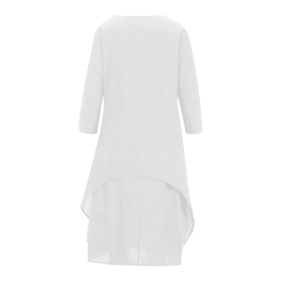 Women Elegant Linen White Dresses Bohemia Layering Vintage Robe Long Sleeve Loose Long Dress Female Autumn Vestidos
