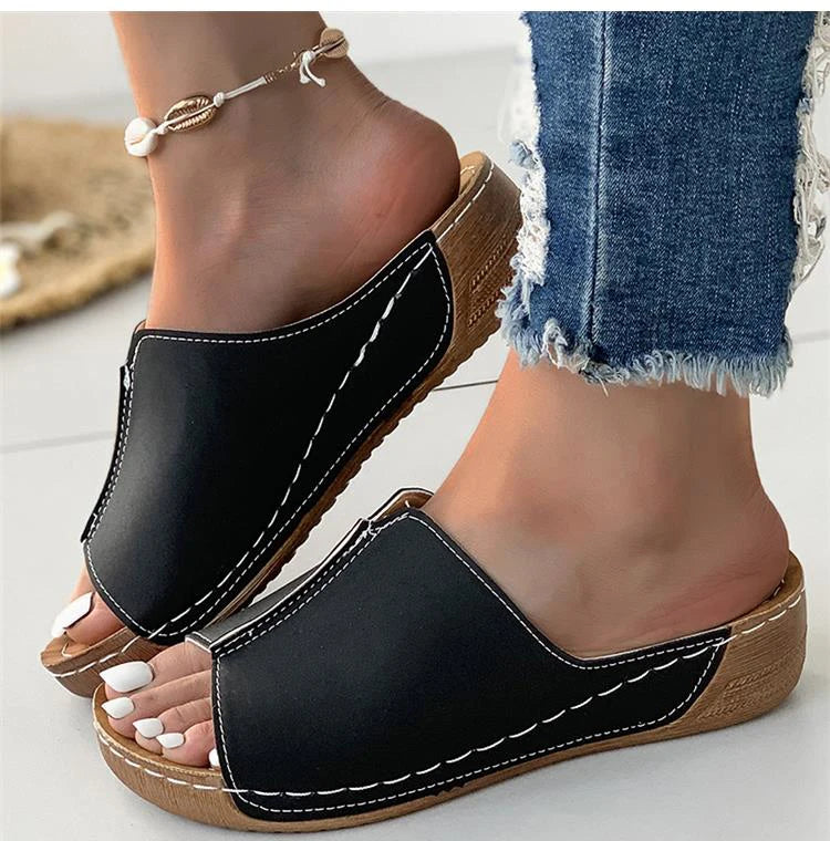 Women Shoes Sandals Summer Party Walking Shoes Slip On Sandals Ladies Wedge Shoes Woman Casual Female Footwear Slippers Woman