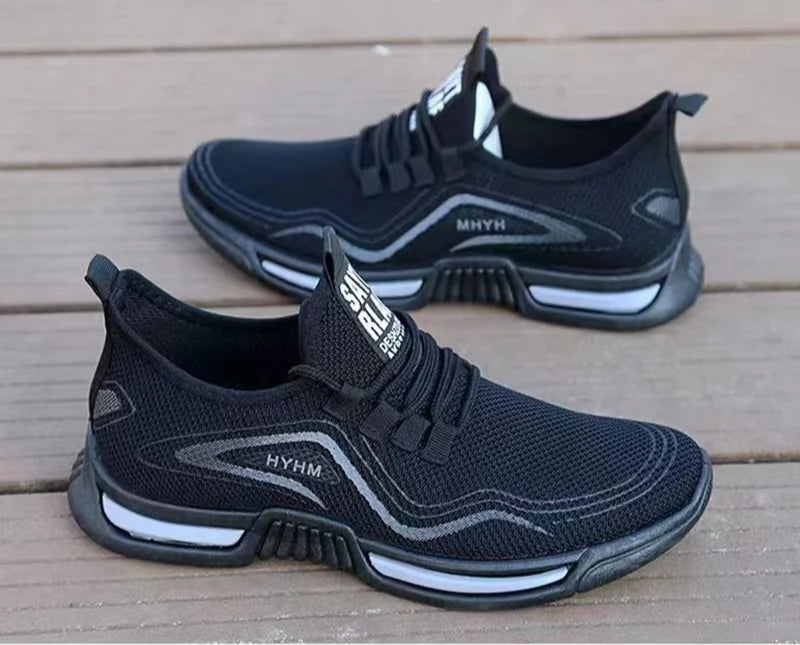 Leisure running shoes new summer Men's trendy breathable sneakers soft sole mesh shoes resistant versatile men sports shoes