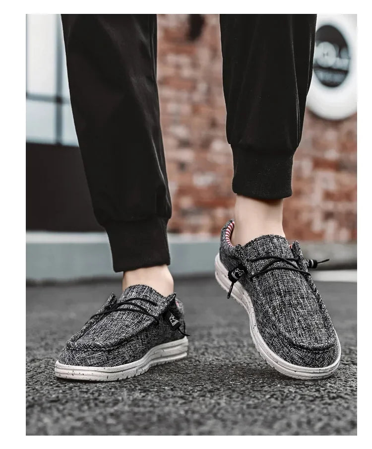 Men 2024 New Leisure Sneakers Spring Summer Breathable Lightweight Outdoor Canvas Shoes Large Size Men's Shoes Walking Loafers