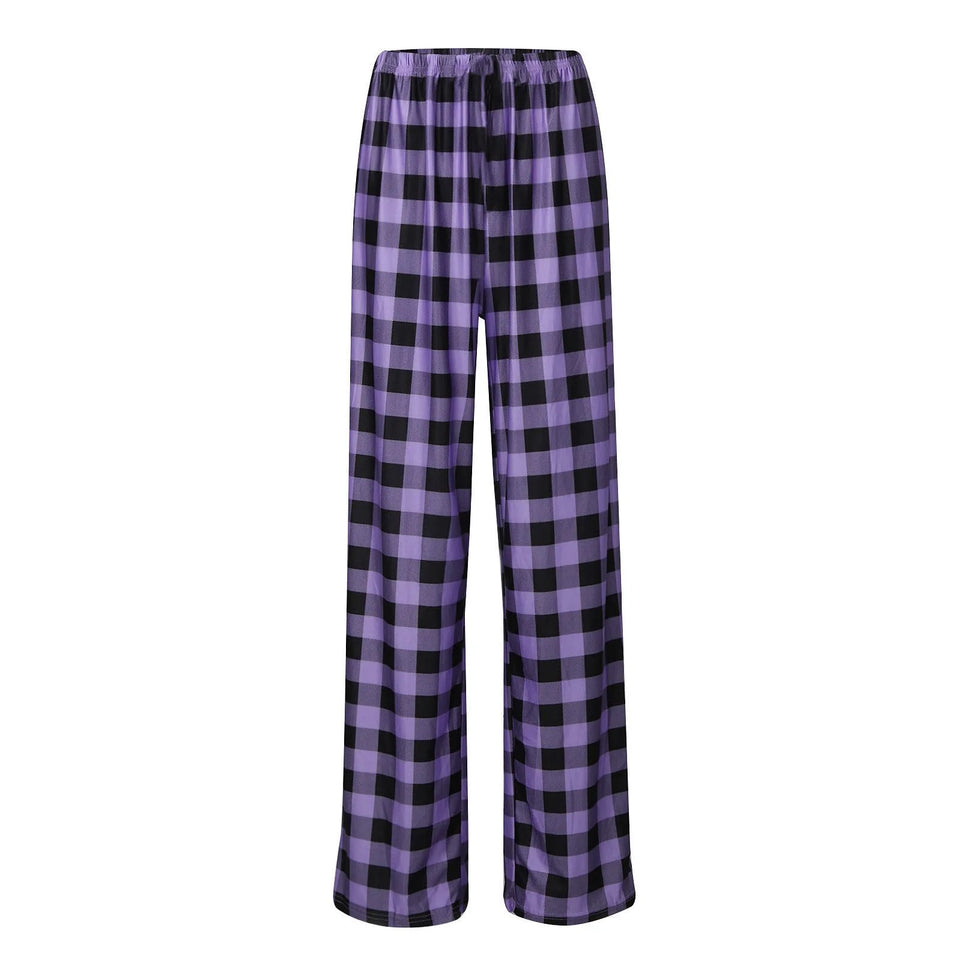Women Pants Plaid Cotton Loose Ladies Pajama Pants Pyjama Trousers Men Sleep Bottoms Lounge Wear Sleep Lounge Pants Bottoms