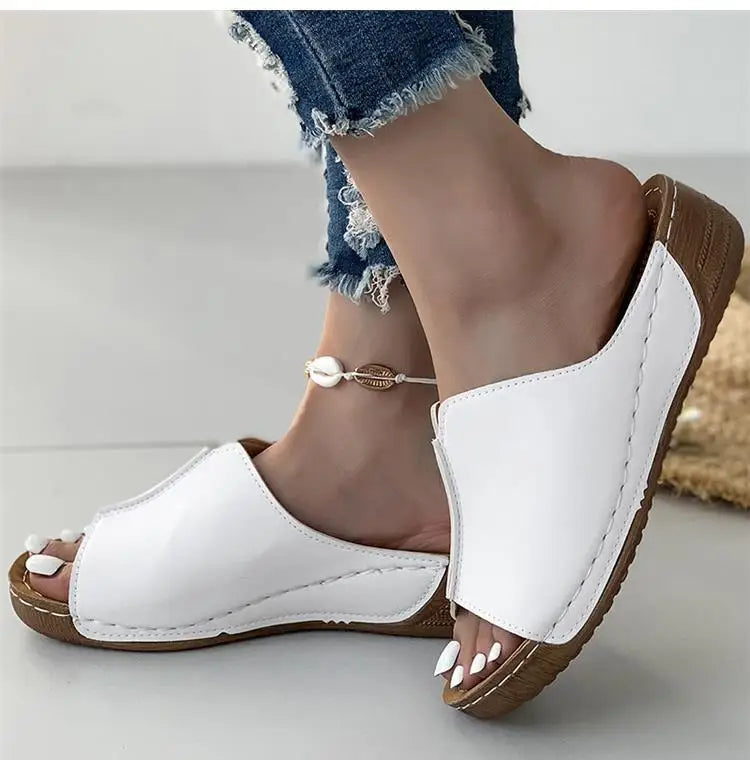 Women Shoes Sandals Summer Party Walking Shoes Slip On Sandals Ladies Wedge Shoes Woman Casual Female Footwear Slippers Woman