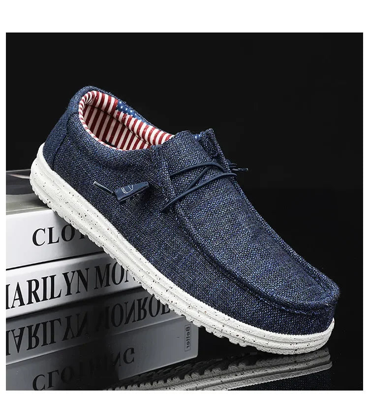 Men 2024 New Leisure Sneakers Spring Summer Breathable Lightweight Outdoor Canvas Shoes Large Size Men's Shoes Walking Loafers