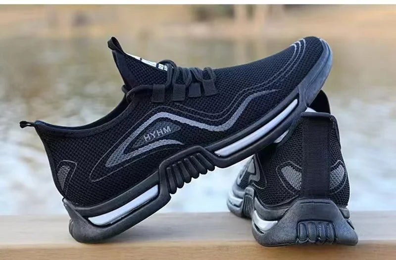 Leisure running shoes new summer Men's trendy breathable sneakers soft sole mesh shoes resistant versatile men sports shoes