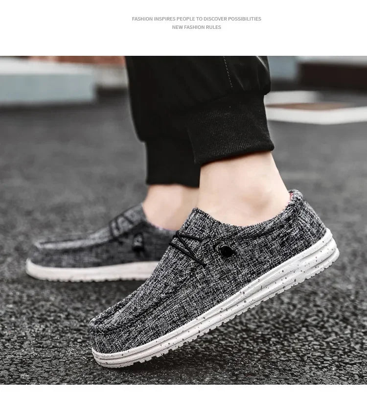 Men 2024 New Leisure Sneakers Spring Summer Breathable Lightweight Outdoor Canvas Shoes Large Size Men's Shoes Walking Loafers