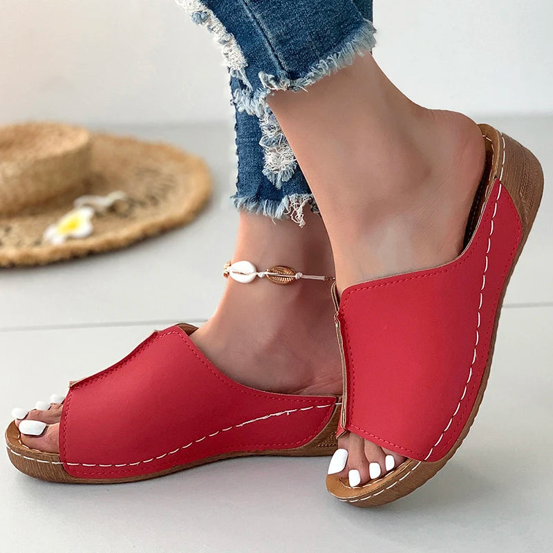 Women Shoes Sandals Summer Party Walking Shoes Slip On Sandals Ladies Wedge Shoes Woman Casual Female Footwear Slippers Woman