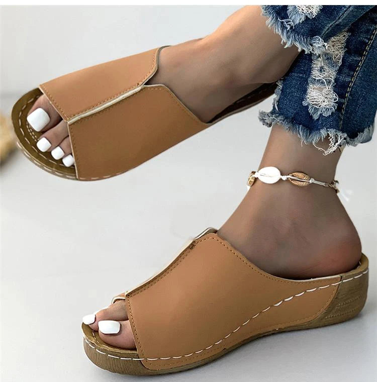 Women Shoes Sandals Summer Party Walking Shoes Slip On Sandals Ladies Wedge Shoes Woman Casual Female Footwear Slippers Woman