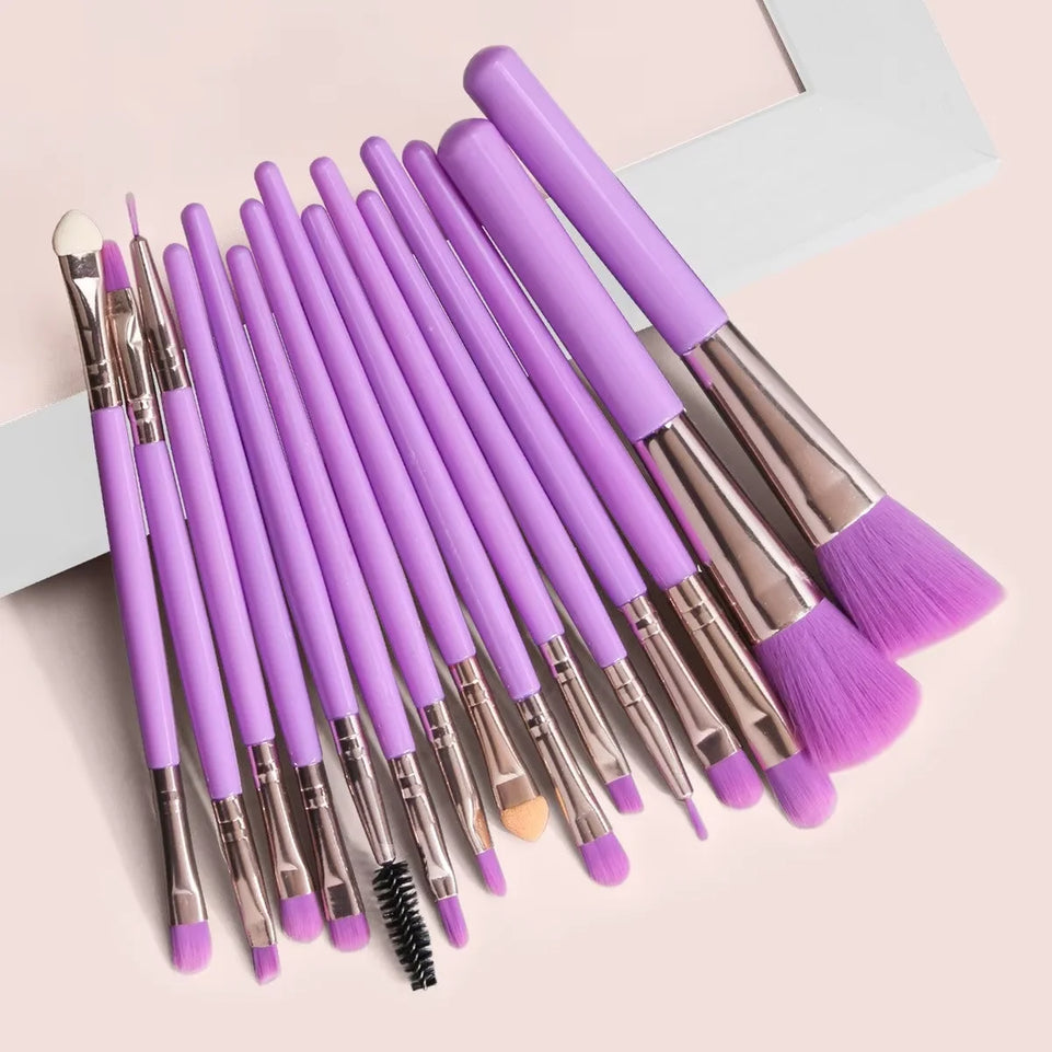 13/15PCS Makeup Brushes Set Eye Shadow Foundation Women Cosmetic Brush Eyeshadow Blush Beauty Soft Make Up Tools Bag