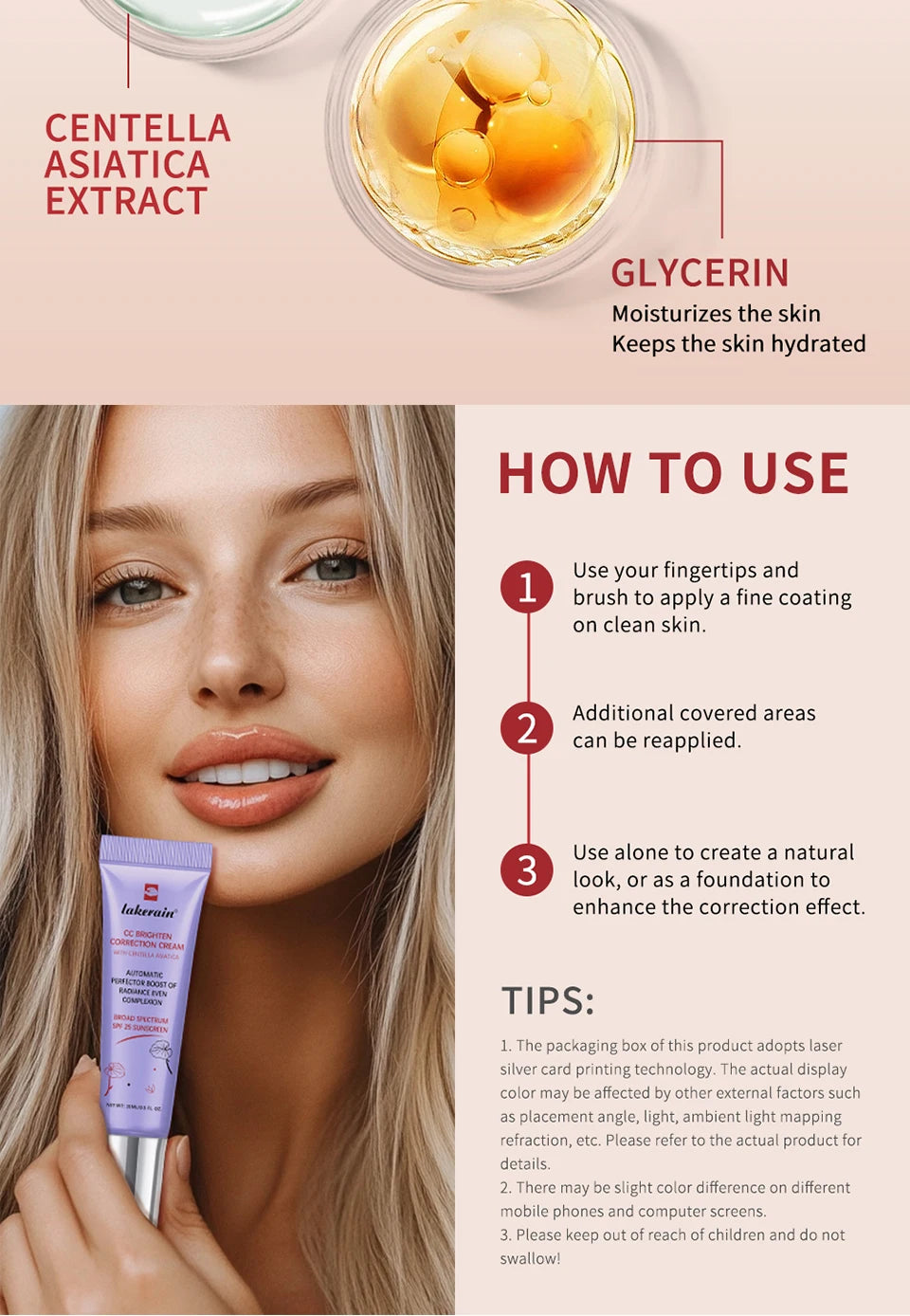 Moisturizing Correcting CC Cream Waterproof Anti-sweat Makeup Before Concealer Lasting Women Makeup Protect Skin erborian Make