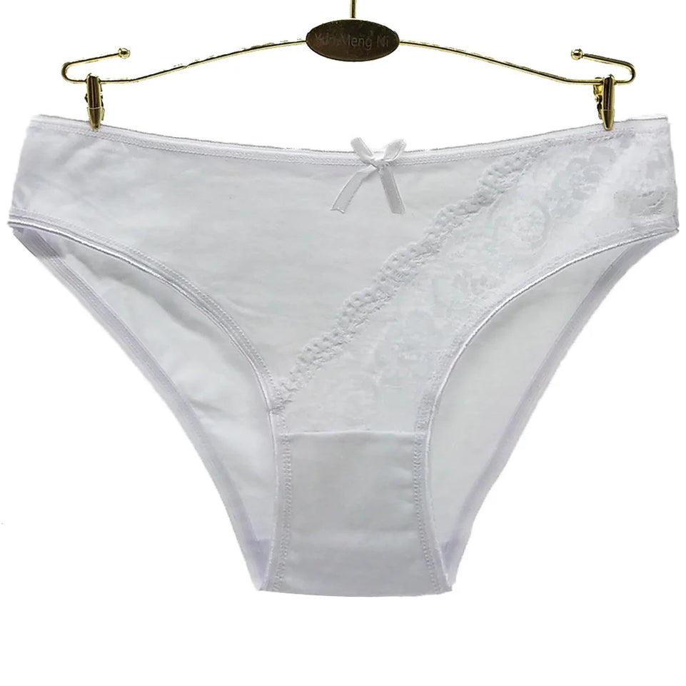 Women Underwear Cotton Sexy Lace Low Waist Soft Panties Hipster Briefs Ladies Knickers Lingerie for Women 5 Pcs/set