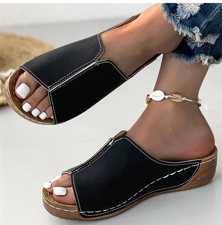 Women Shoes Sandals Summer Party Walking Shoes Slip On Sandals Ladies Wedge Shoes Woman Casual Female Footwear Slippers Woman