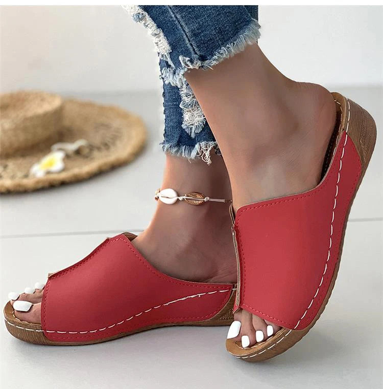 Women Shoes Sandals Summer Party Walking Shoes Slip On Sandals Ladies Wedge Shoes Woman Casual Female Footwear Slippers Woman