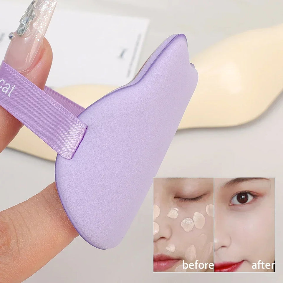 10PCS Cute Cat Makeup Puff Foundation Cosmetic Puff Smooth Powder Concealer Beauty Dry and Wet Dual-use Powder Puff Makeup Tool