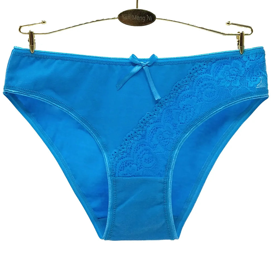 Women Underwear Cotton Sexy Lace Low Waist Soft Panties Hipster Briefs Ladies Knickers Lingerie for Women 5 Pcs/set