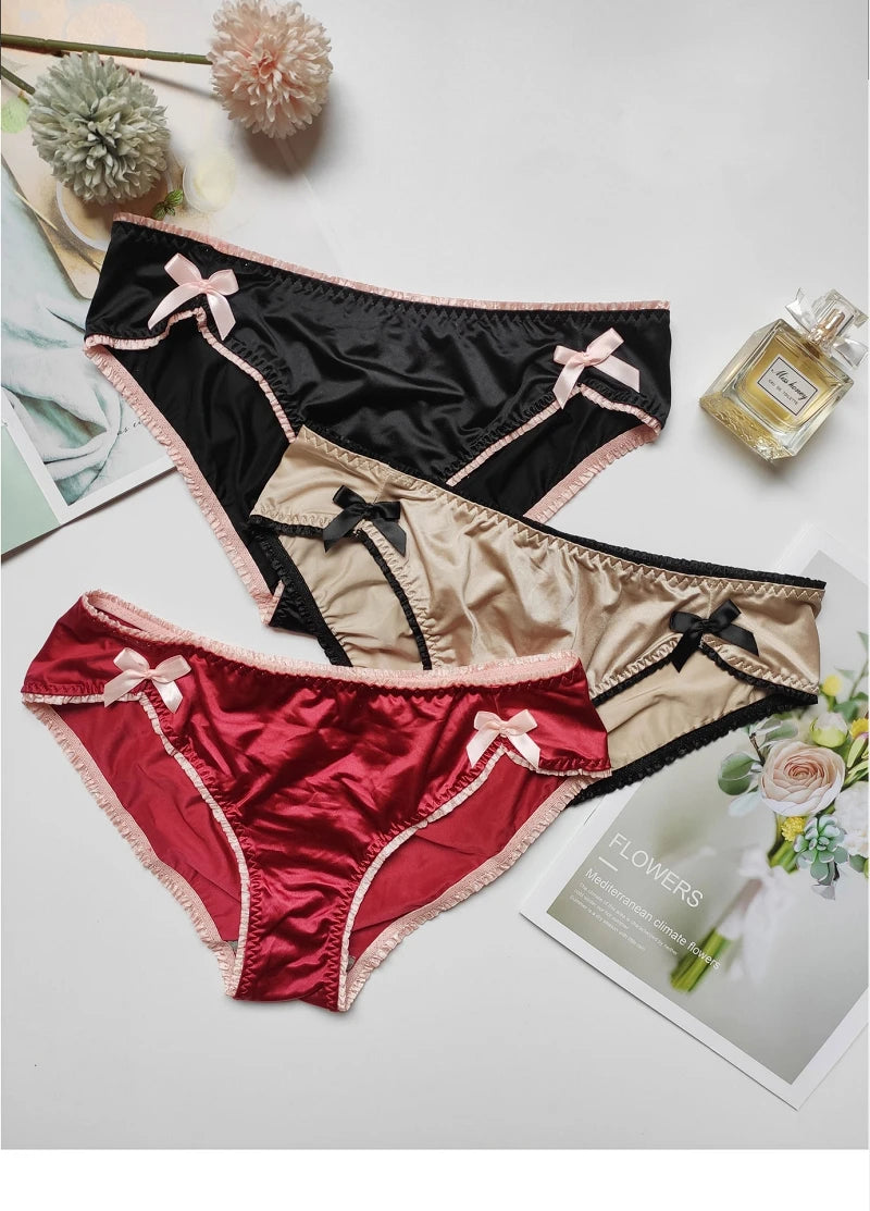 Panties For Women Lace Bow Lingerie Female Underwear Ladies Casual Underpants Seamless Women's Briefs Low Waist