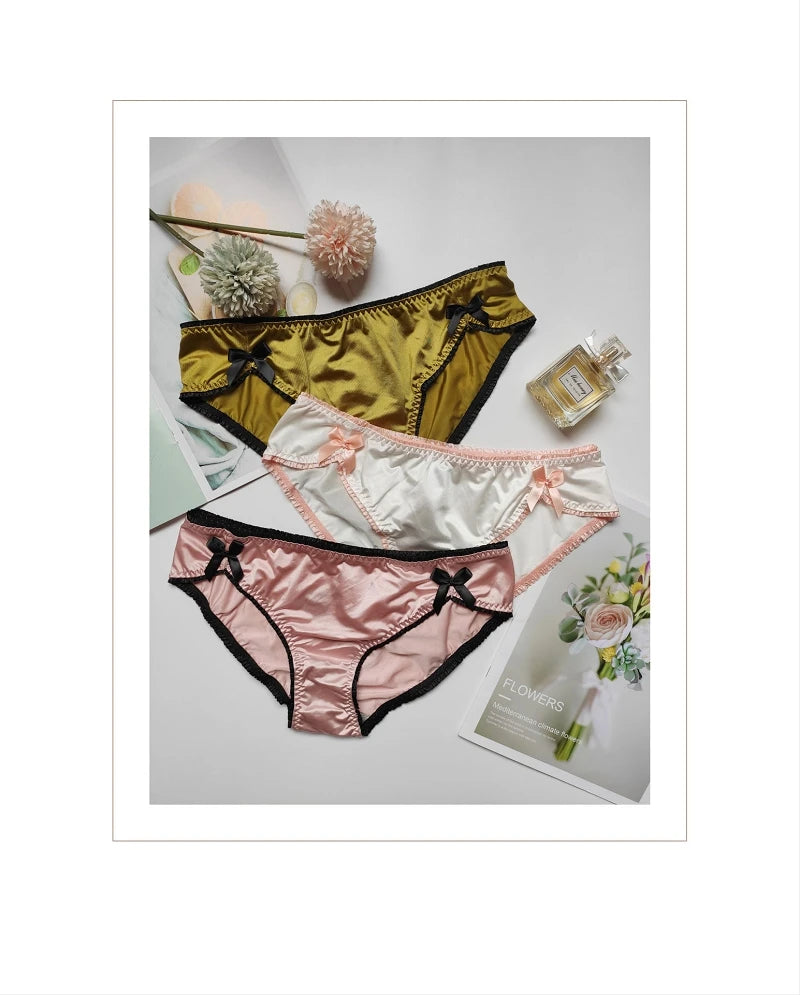 Panties For Women Lace Bow Lingerie Female Underwear Ladies Casual Underpants Seamless Women's Briefs Low Waist