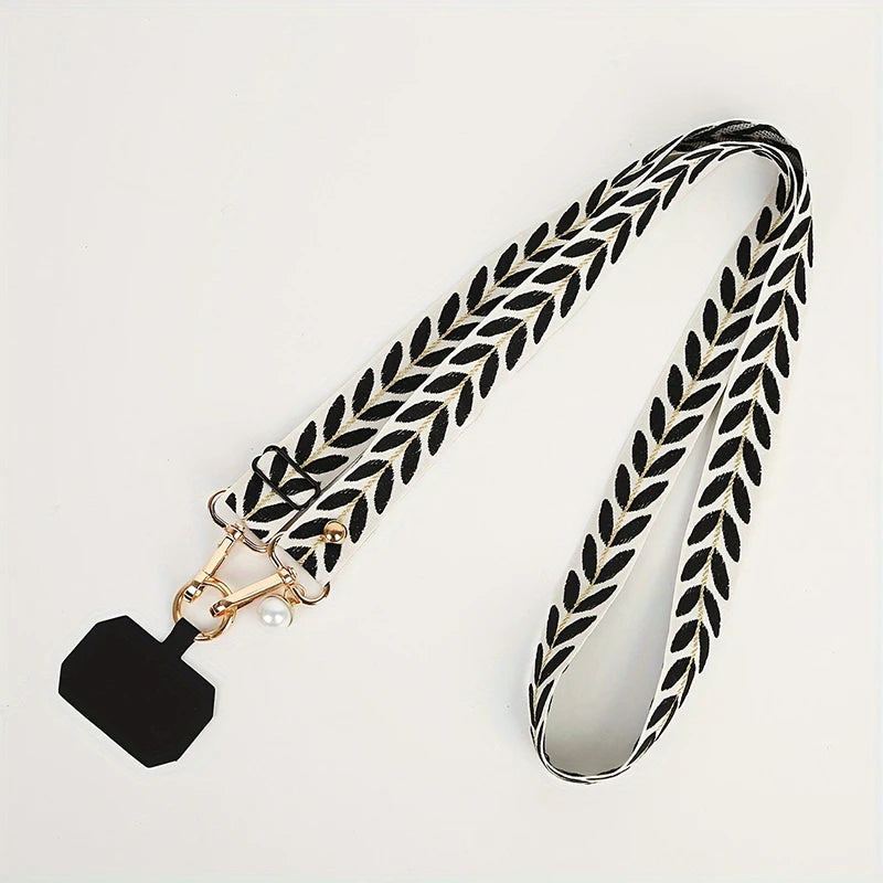 Universal Adjustable Mobile Phone Lanyard for Women Crossbody Single Shoulder Neck Strap Pearl Pendant Hanging Anti Loss Rope