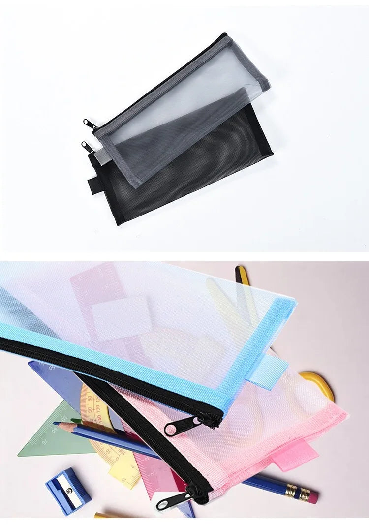 Makeup Brush Travel Case Cosmetic Toiletry Bag Organizer for Men Women Beauty Tools Zipper Mesh Pouch Wash Storage Accessories