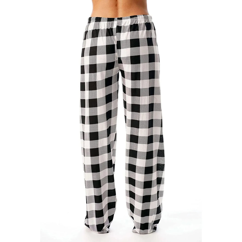 Women Pants Plaid Cotton Loose Ladies Pajama Pants Pyjama Trousers Men Sleep Bottoms Lounge Wear Sleep Lounge Pants Bottoms