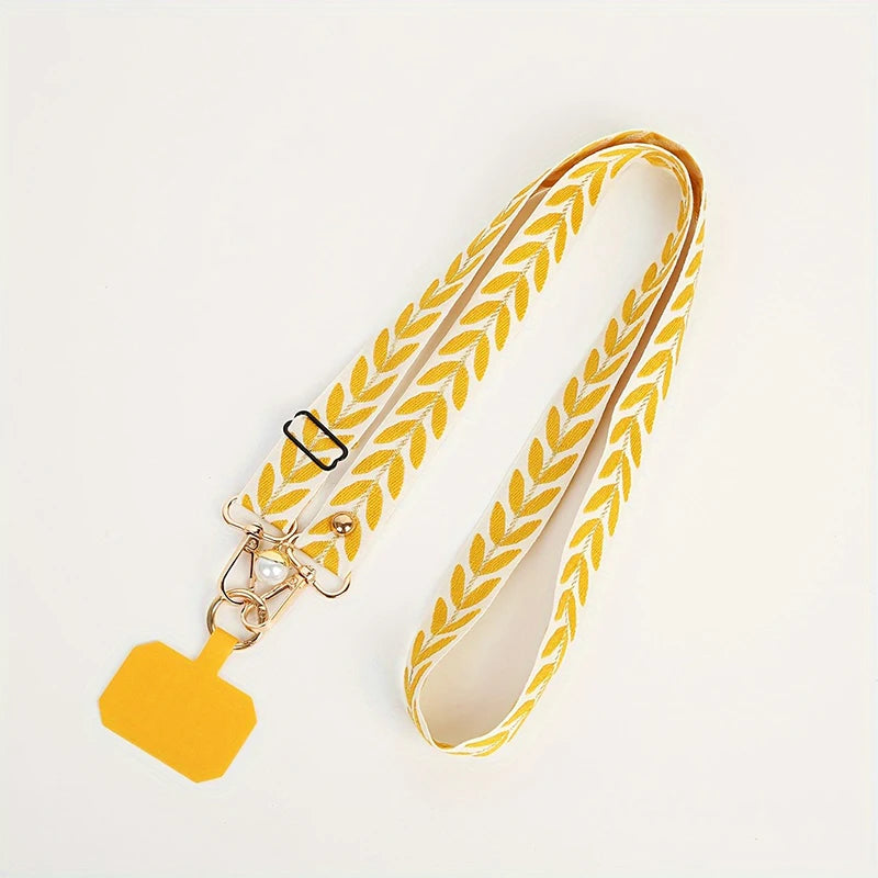 Universal Adjustable Mobile Phone Lanyard for Women Crossbody Single Shoulder Neck Strap Pearl Pendant Hanging Anti Loss Rope