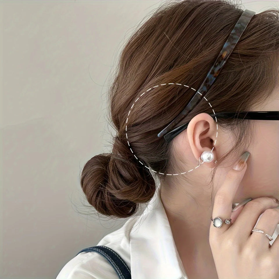1 Ladies Non-Clamping Ear Bone Hair Accessories Acetic Acid Headband Headband High-End Hairband Girls 2024 New Summer Elegant He