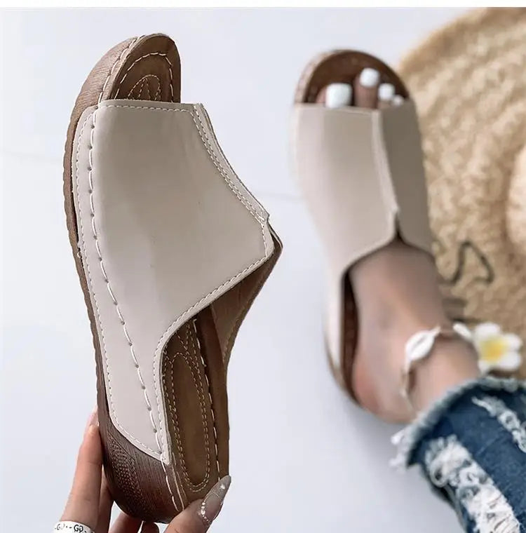 Women Shoes Sandals Summer Party Walking Shoes Slip On Sandals Ladies Wedge Shoes Woman Casual Female Footwear Slippers Woman