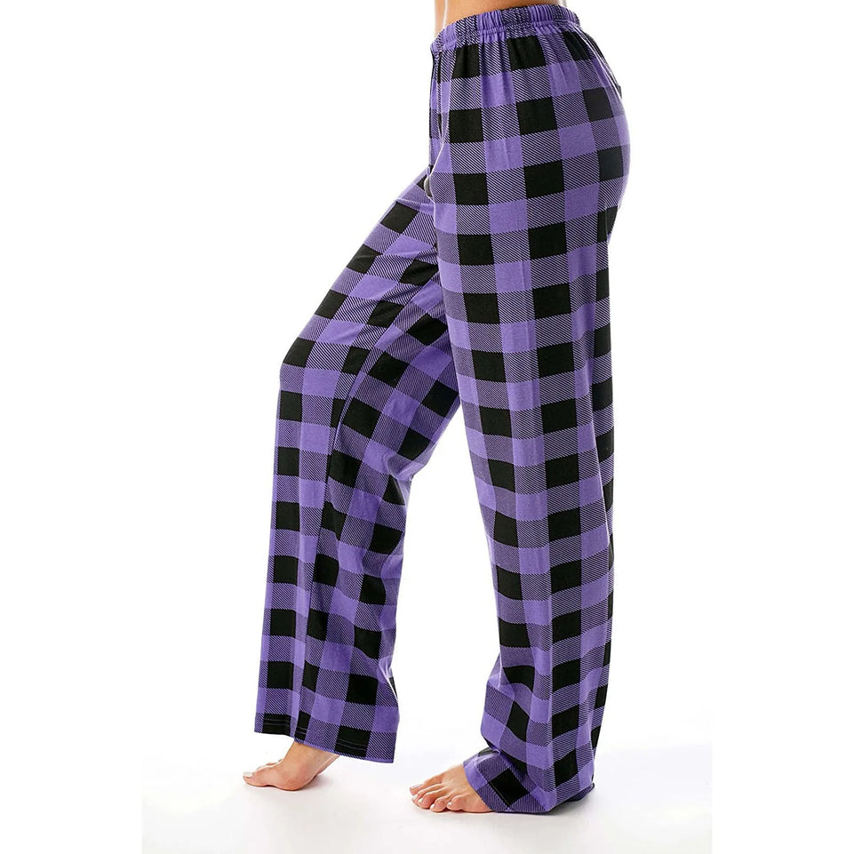 Women Pants Plaid Cotton Loose Ladies Pajama Pants Pyjama Trousers Men Sleep Bottoms Lounge Wear Sleep Lounge Pants Bottoms